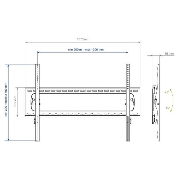 Кронштейн для телевизора Kromax STAR PRO-112 черный 55"-100" макс.103кг настенный наклон фото 3