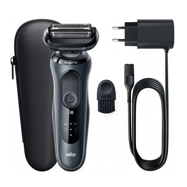 Бритва сетчатая Braun Series 6 61-N1000s реж.эл.:3 питан.:аккум. серый/черный фото 1