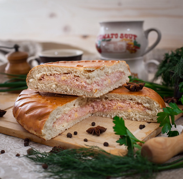 Пирог «С ветчиной и сыром» 500 г, опт фото 2