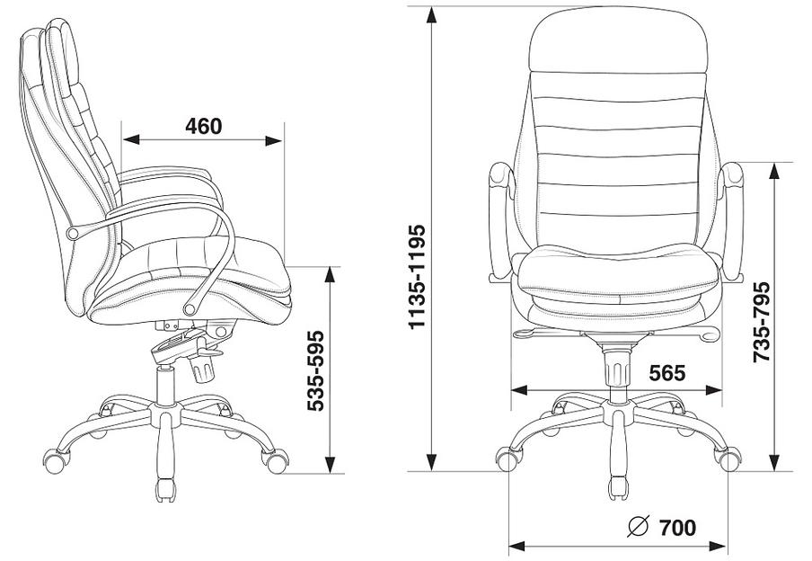 Кресло руководителя Бюрократ T-9950 черный искусственная кожа крестовина металл хром фото 6