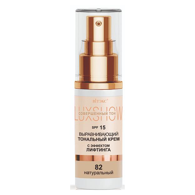 Витэкс luxshow выравнивающий тональный крем с эффектом лифтинга spf15, тон 82 натуральный, 30 мл. фото 1