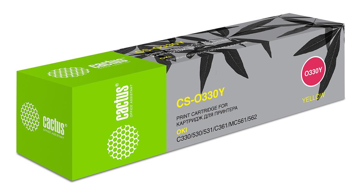 Картридж лазерный Cactus 44469714 CS-O330Y желтый (3000стр.) для Oki C330/C530 фото 2