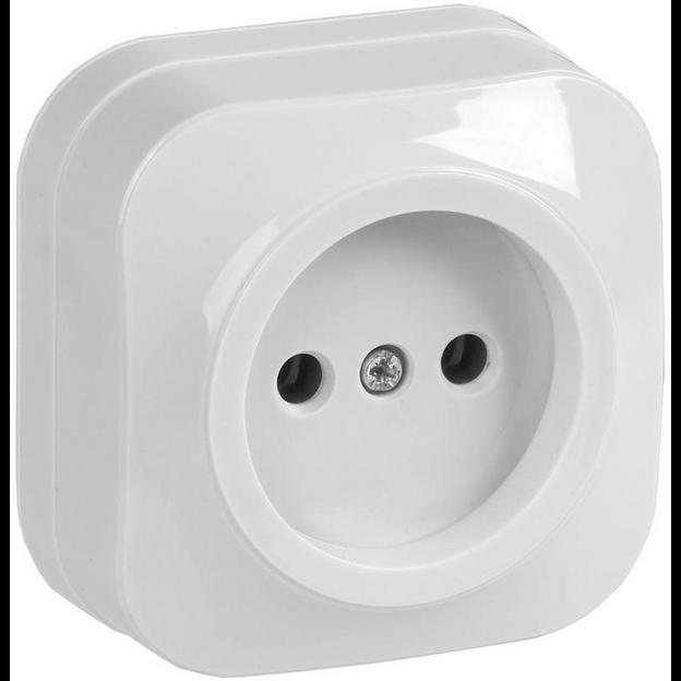 IEK ERH10-K01-10 РС20-2-ХБ Розет. 1-ая без з/к о/у 10А GLORY белый фото 1