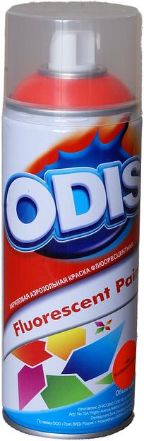 Краска аэрозольная акриловая ODIS флуоресцентный оранжевый 450мл фото 1