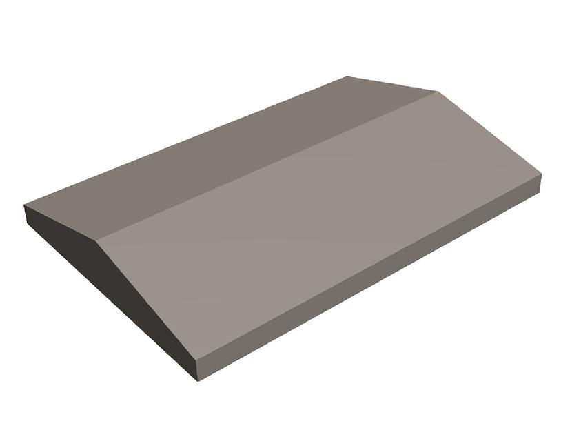 Бетонный козырек для заборов, двускатный 390х270х55 мм ОПТ фото 1