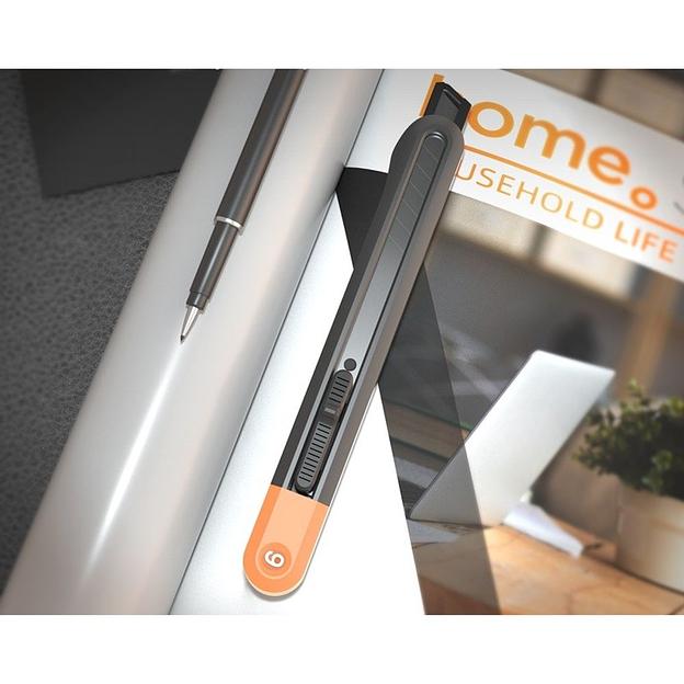 Нож Deli Технический нож "Home Series Gray" Deli HT4009C ширина лезвия 9мм, эксклюзивный дизайн, корпус из высококачественного софттач пластика фото 5