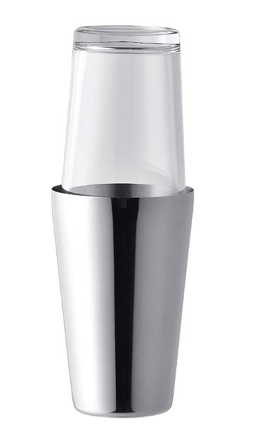 Шейкер 0,8 л. нерж. со стекл. стаканом Бостон MGsteel /1/ фото 1