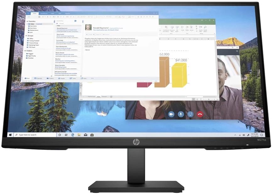 Монитор HP 27" M27ha черный IPS 16:9 HDMI M/M матовая HAS Piv 1000:1 250cd 178гр/178гр 1920x1080 60Hz VGA DP FHD 5.22кг фото 1