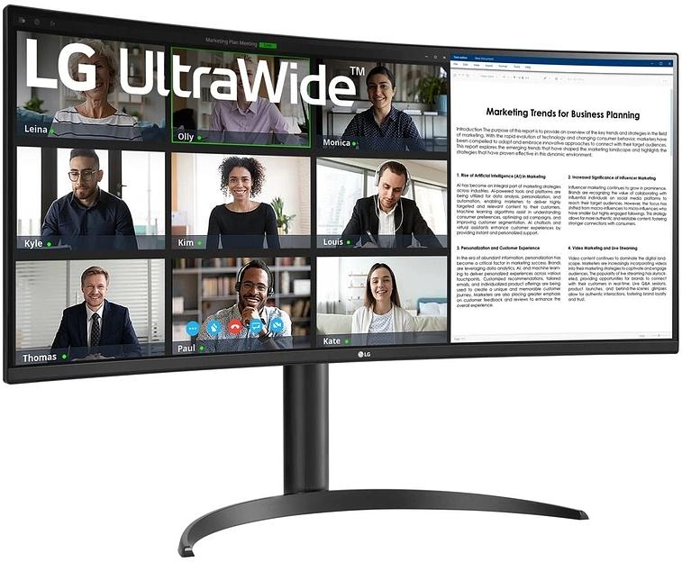 Монитор LG 34" UltraWide 34WR55QK-B черный VA LED 5ms 21:9 HDMI матовая HAS 300cd 178гр/178гр 3440x1440 100Hz DP Ultra WQHD USB 6.9кг фото 2