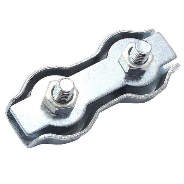 Зажим стальной 8мм Duplex для троса оцинкованный фото 1