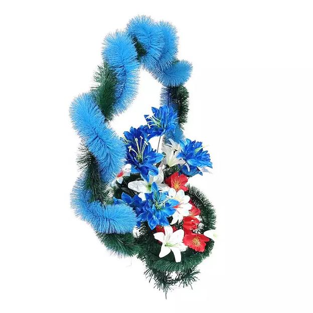 Рит-ная корзина Линус (георг. ,лилии,маки) ф253г-р140-н90-н159-г327-г511-9380-г275 95см фото 1