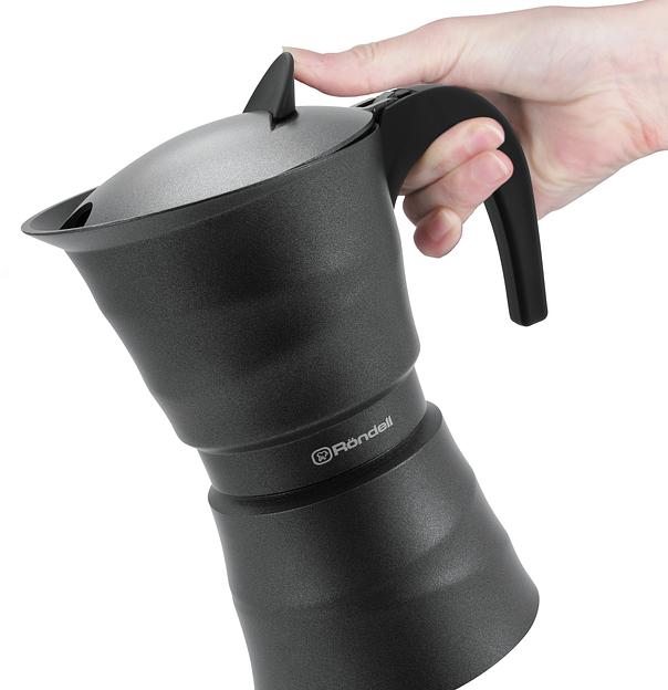 Кофеварка гейзерн. Rondell Pacific Grey RDA-1901 0.45л алюминий серый фото 3