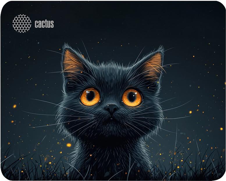 Коврик для мыши Cactus Black Cat 250x200x3мм (CS-MPC-D09S) фото 1
