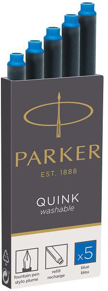 Картридж Parker Quink Z11 (CW1950383) синие чернила смывающиеся для ручек перьевых (5шт) фото 1
