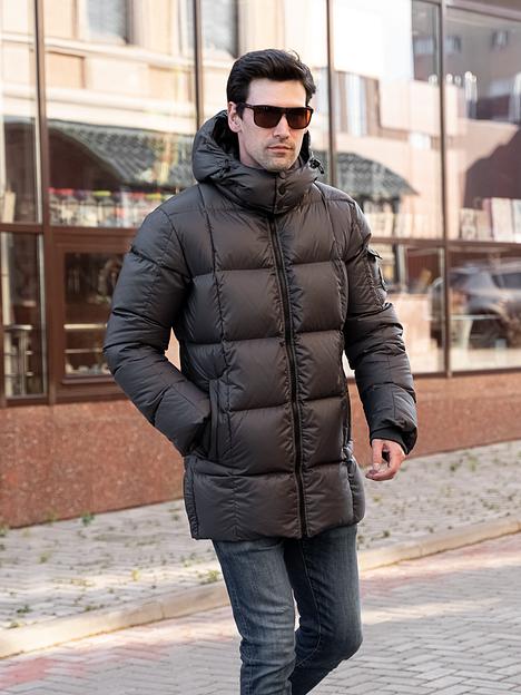 Пуховик мужской «Цюрих», темный серый, опт фото 1