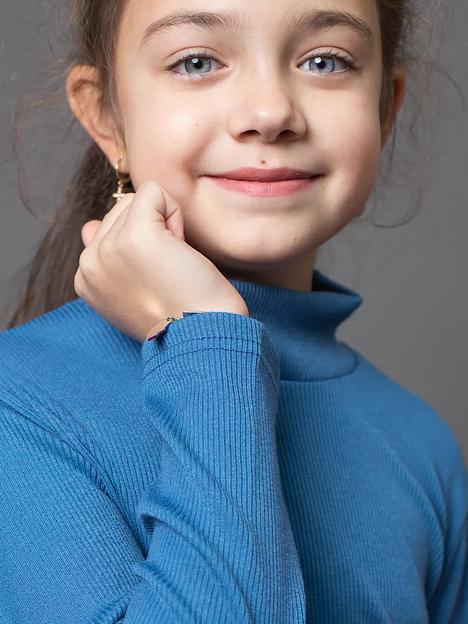 Водолазка школьная на девочку KristiKlo «Лапша» голубая ОПТ фото 9