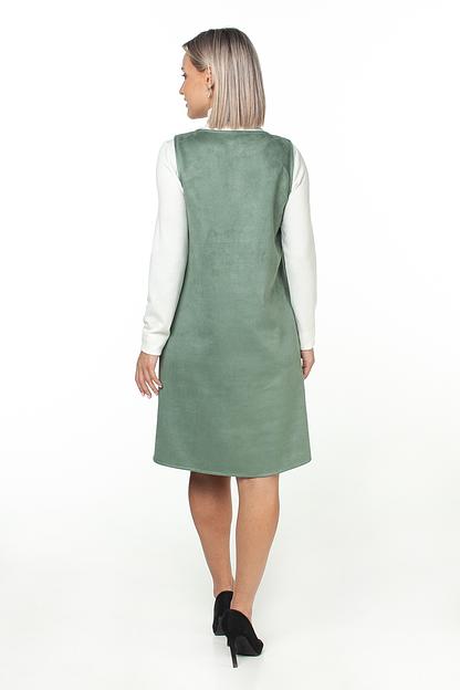 Сарафан эко-замша  6041/01/Оливковый  фото 3