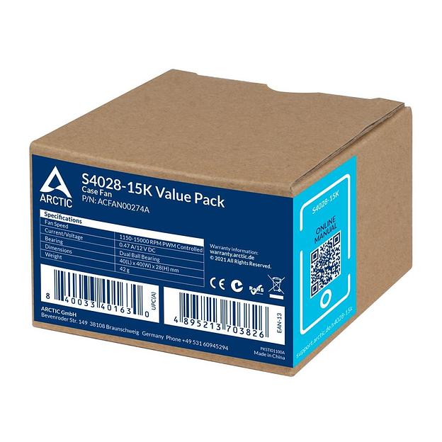 Вентилятор корпусной ARCTIC S4028-15K 5-Pack 1400-15000rpm rpm Dual Ball Bearing 4-Pin Fan-Connector (ACFAN00274A) фото 7