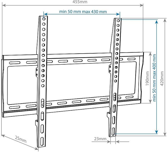 Кронштейн для телевизора Arm Media STEEL-3 new черный 22"-65" макс.50кг настенный фиксированный фото 2
