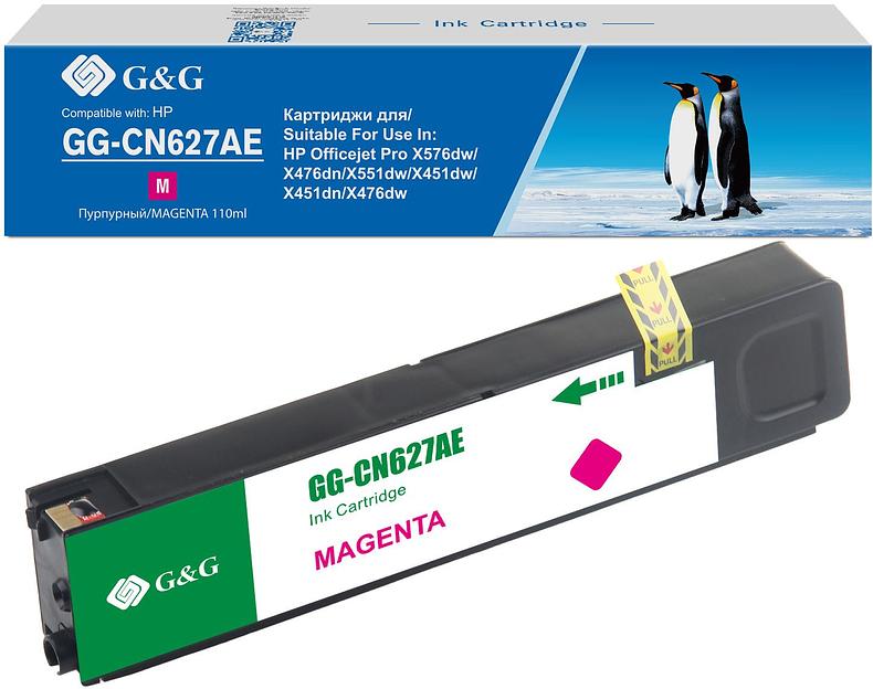 Картридж струйный G&G GG-CN627AE пурпурный (110мл) для HP Officejet Pro X576dw/X476dn/X551dw/X451dw фото 1
