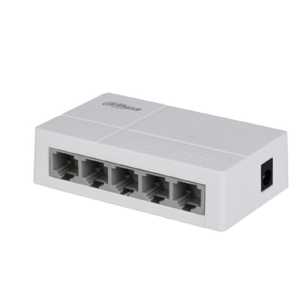 DAHUA DH-SF1005L 5-портовый неуправляемый коммутатор, 5x10/100 Base-T, коммутация 1 Гбит/с, MAC-таблица 2К, пластик фото 1