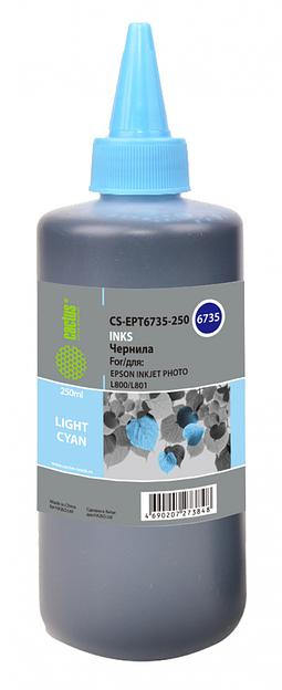 Чернила Cactus CS-EPT6735-250 T6735 светло-голубой 250мл для Epson L800/L810/L850/L1800 фото 1