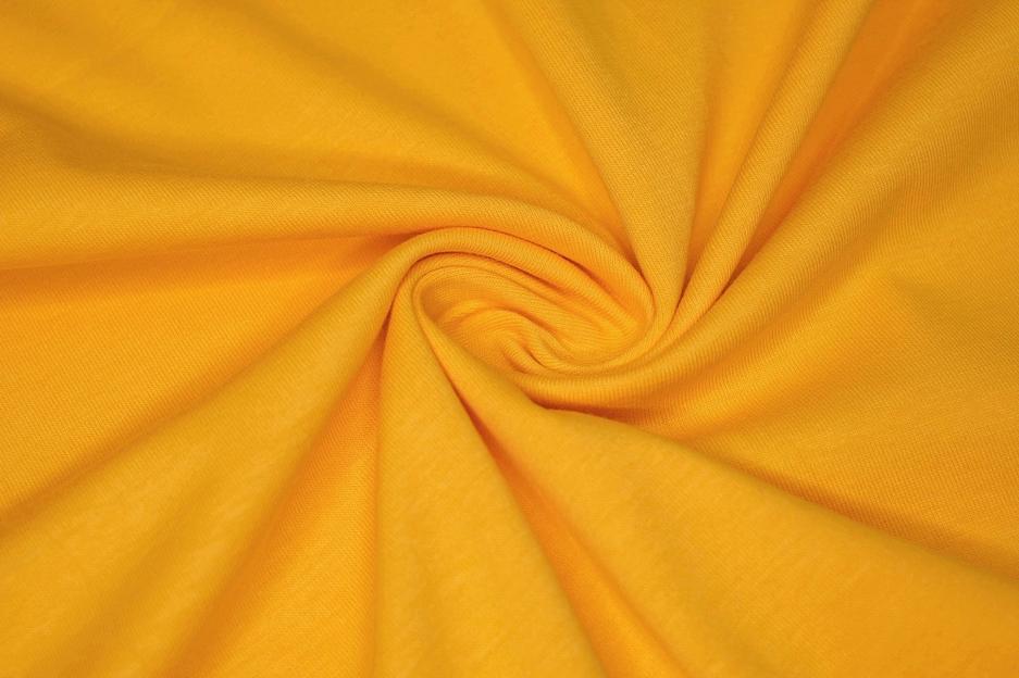Кулирная гладь однотонная хлопок 100 % Желток ОМ фото 1