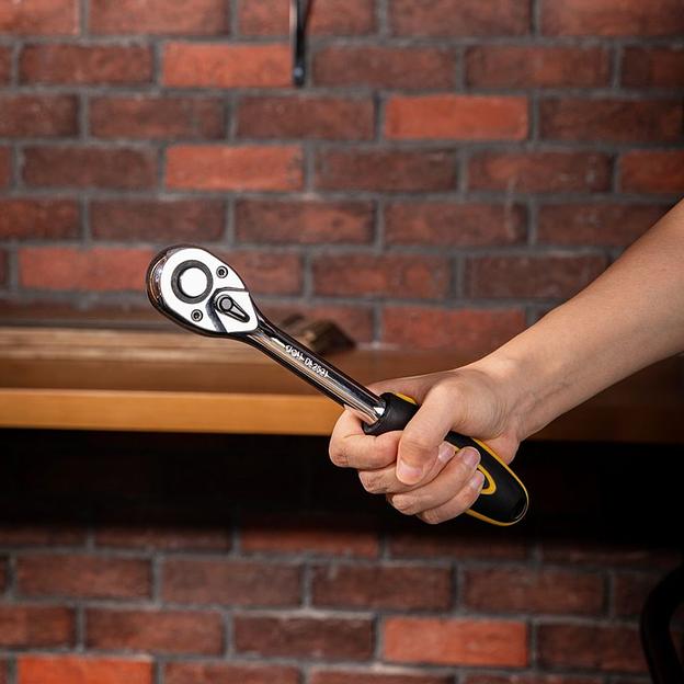 Ключи Deli Ключ-трещотка Deli DL2521 1/2" длина 255мм, 45 зубьев, шестерня Cr-Mo, быстросъемная фото 5