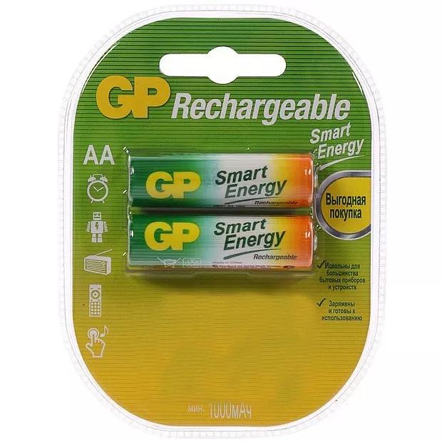 Перезаряжаемые аккумуляторы Smart Energy GP 100AAHC AA, емкость 1000 мАч - 2 шт. в клемшеле GP 4891199145421 фото 1