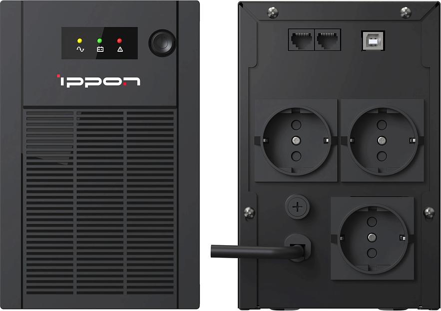 Источник бесперебойного питания Ippon Back Basic 1050S New Euro 600Вт 1050ВА черный фото 2