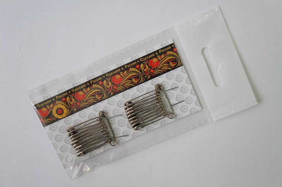 Булавка безопасная 1-22 мм (20 шт) ОПТ фото 1