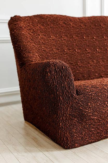 Чехол на трёхместный диван Чехлы&Пледы «Виктория» шоколадный махагон ОПТ фото 5