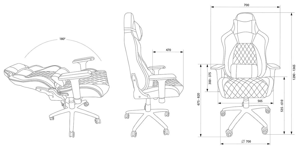 Кресло игровое Cactus CS-CHR-130 черный эко.кожа металл фото 8