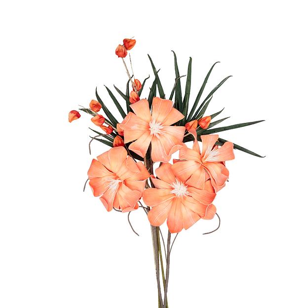 Букет декоративный из фоамирана "Амазонка", В1200, оранжевый, зеленый фото 1