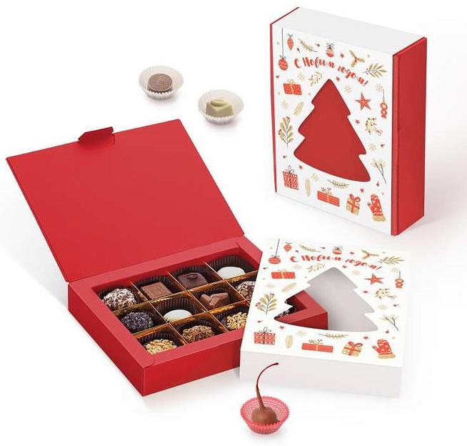 Коробка шоколадных конфет ручной работы Fradе́ «Пенал с лазерной резкой» на 40 конфет, 560 г фото 1