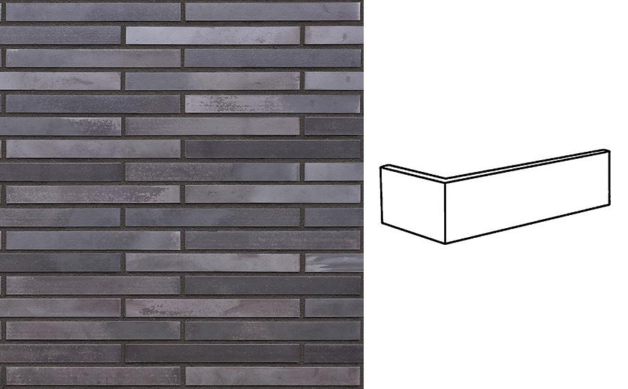 Клинкерная плитка угловая King Klinker KING SIZE LF18 Obsidian shadow, 240*52*115*14 мм фото 1