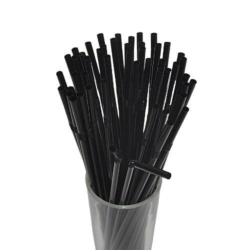 Трубочки кокт. 0,5*24 см. 1000 шт/уп. гофрир. черные /1/12/ фото 1