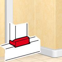 Плоский отвод с переходом на кабель-канал шириной 80 мм фото 1