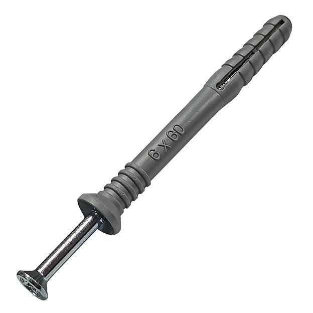 Дюбель-гвоздь 6х60 потайной бортик полипропилен 1000шт фото 1