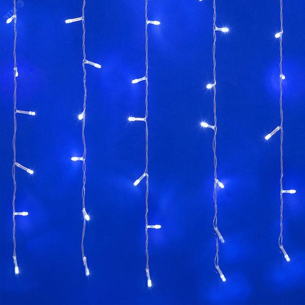 Занавес светодиодный 2х3 м 240 led белый с контроллером провод прозрачный IP20 ULD-C2030-240/DTA WHITE IP20 фото 4