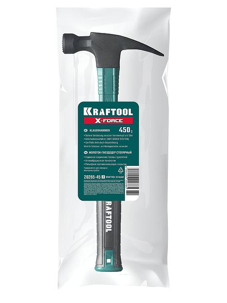KRAFTOOL X-FORCE 450 г, столярный молоток-гвоздодёр (20265-45) фото 6