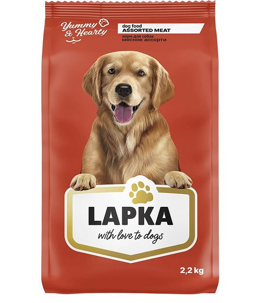 Сухой корм для собак Lapka со вкусом мясное ассорти 2 кг, опт фото 1