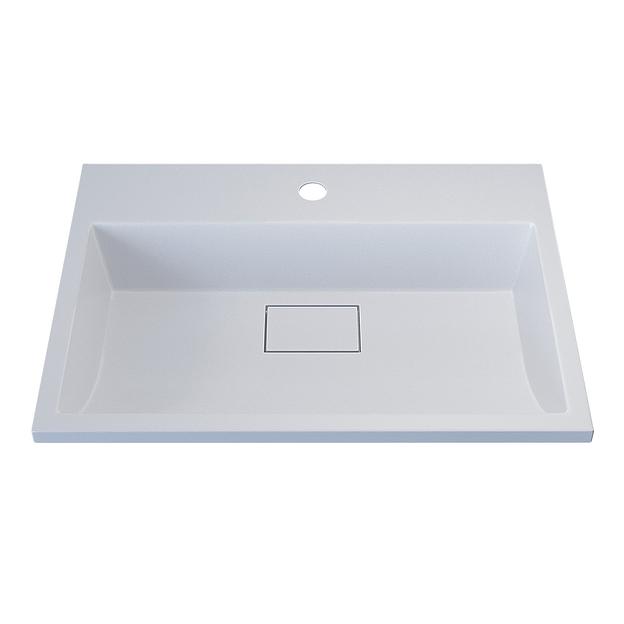 Раковина для ванной полувстраиваемая Uperwood Barsa, 60 см, прямоугольная, белая фото 10