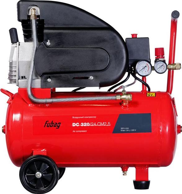 Компрессор поршневой Fubag DC 320/24 CM2.5 масляный 320л/мин 24л 1800Вт красный/черный фото 2