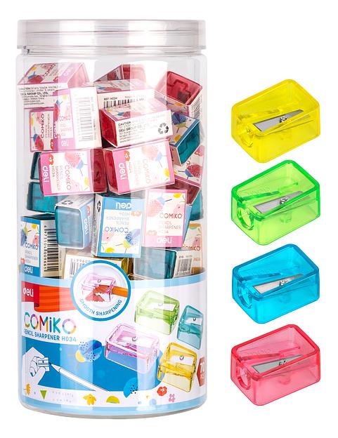 Точилка для карандашей ручная Deli EH034 Comico 1 отверстие пластик ассорти фото 8