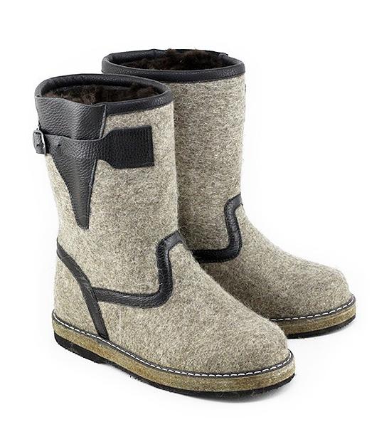 Сапоги войлочные «Лесник» с натуральным мехом, войлок на голенище 5 мм, на подошве 10 мм фото 1