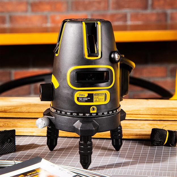 Измерительный и разметочный инструмент Deli Лазерный уровень Deli DL332303 3 луча(зеленый цвет), точность +/-1,5мм/7м, угол самовыравнивания 3°, 1АКБ 3 А*ч+ЗУ, время работы до 6 часов, кейс фото 2