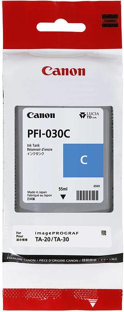 Картридж струйный Canon PFI-030C 3490C001АА голубой (55мл) для Canon imagePROGRAF TA-20, TA-30, TM-240, TM-340. фото 2