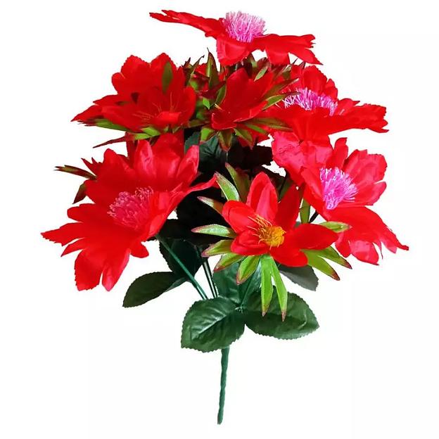 Букет георгинов с клематисом 12 голов (6+6) 38см 094-516+344 фото 4