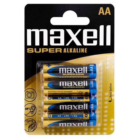 Батарейка MAXELL SUPER Alkaline, AA/LR6, 4 шт фото 1